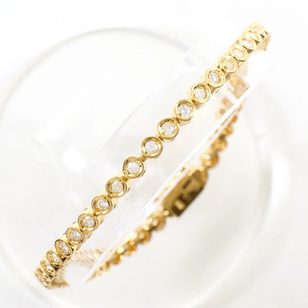 VINTAGE 18k Gold Diamond Charm Bracelet